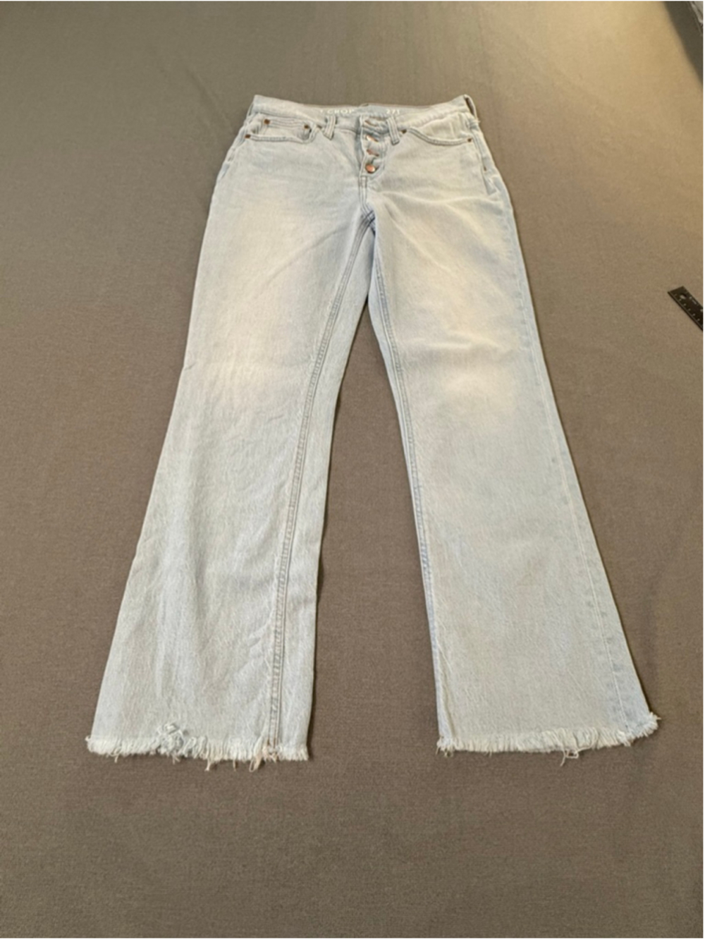 J.Crew Demi-Boot Crop jeans light blue copper button fly SZ 27T - Picture 6 of 12